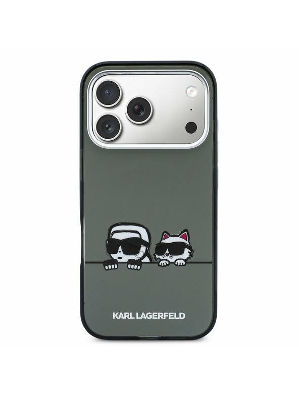 Karl Lagerfeld Karl Lagerfeld IML K&CH Heads Logo MagSafe Zadný Kryt pre iPhone 17 Pro Max Black