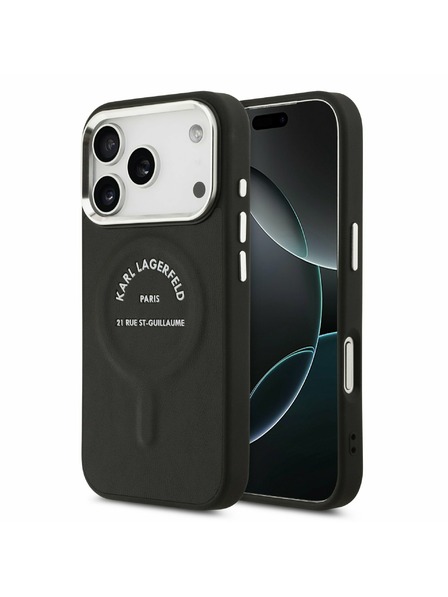 Karl Lagerfeld Karl Lagerfeld PU RSG Logo MagSafe Zadný Kryt pre iPhone 17 Pro Max Black