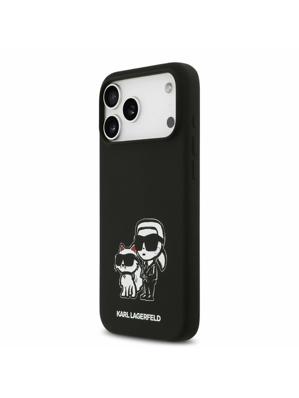 Karl Lagerfeld Karl Lagerfeld Liquid Silicone K&CH Sketch MagSafe Zadný Kryt pre iPhone 17 Pro Max Black