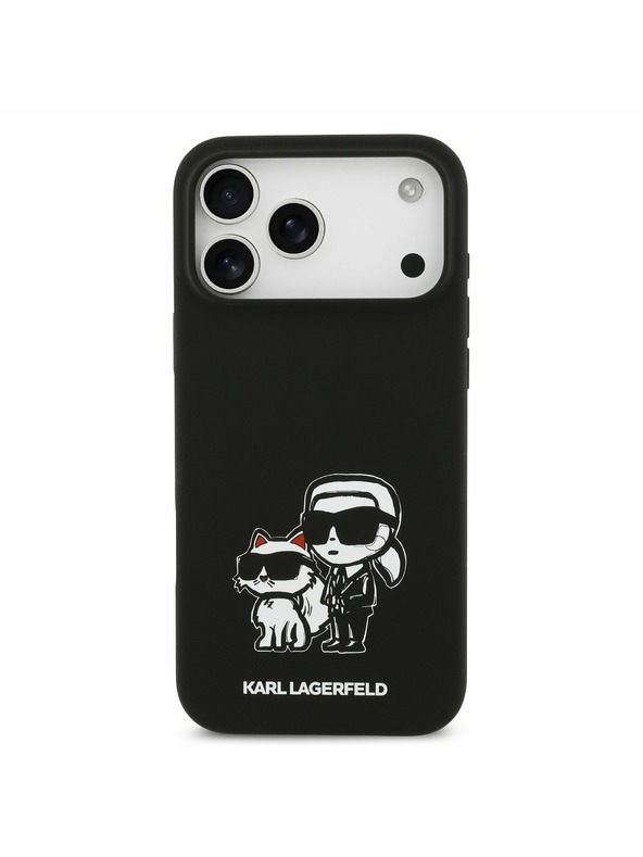Karl Lagerfeld Karl Lagerfeld Liquid Silicone K&CH Sketch MagSafe Zadný Kryt pre iPhone 17 Pro Max Black