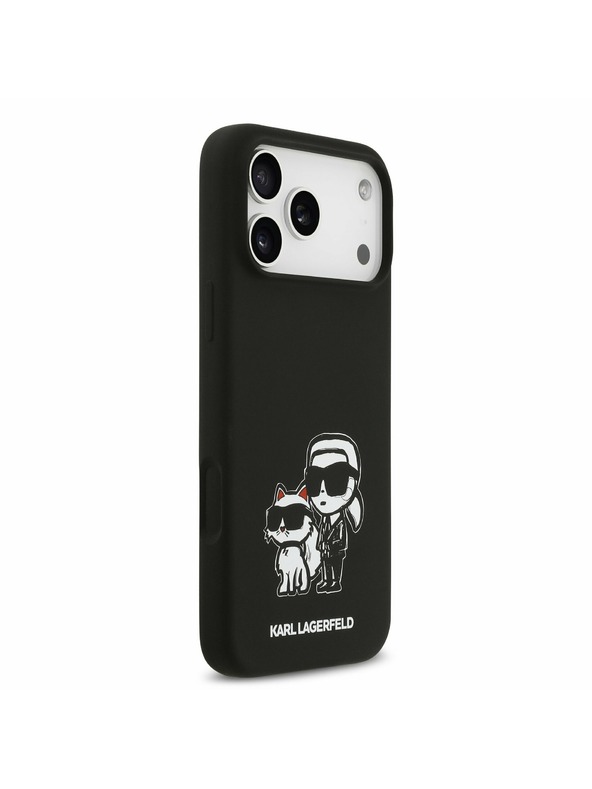 Karl Lagerfeld Karl Lagerfeld Liquid Silicone K&CH Sketch MagSafe Zadný Kryt pre iPhone 17 Pro Max Black