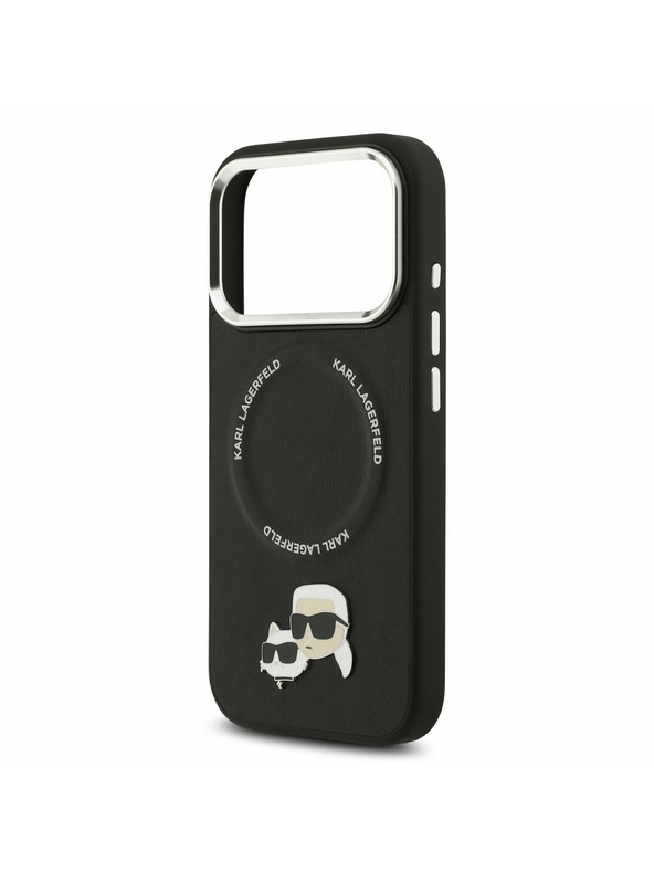 Karl Lagerfeld Karl Lagerfeld PU Karl and Choupette Heads Pins MagSafe Zadný Kryt pre iPhone 17 Pro Max Black