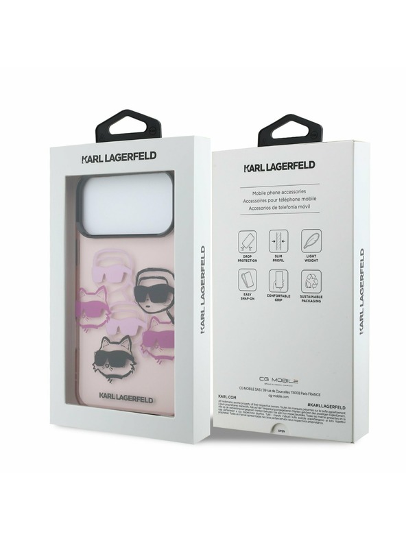 Karl Lagerfeld Karl Lagerfeld IML Multi K&CH Heads Zadný Kryt pre iPhone 17 Pro Max Pink
