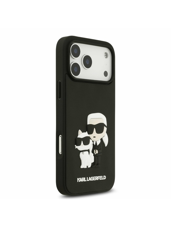 Karl Lagerfeld Karl Lagerfeld 3D Rubber Karl and Choupette Zadný Kryt pre iPhone 17 Pro Max Black