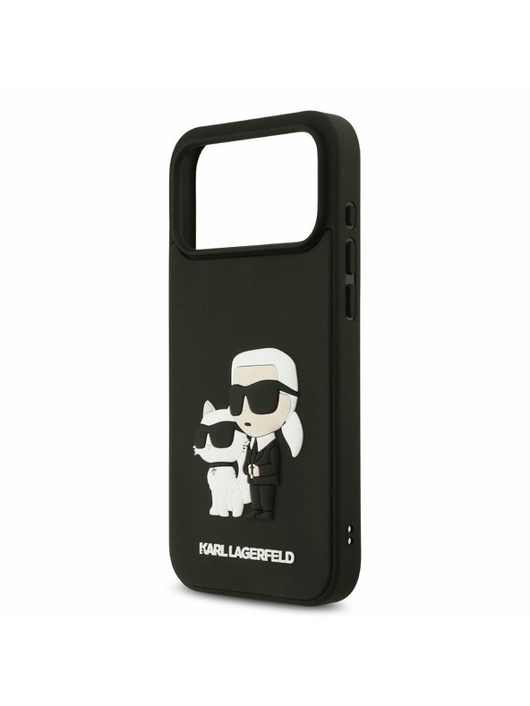 Karl Lagerfeld Karl Lagerfeld 3D Rubber Karl and Choupette Zadný Kryt pre iPhone 17 Pro Max Black