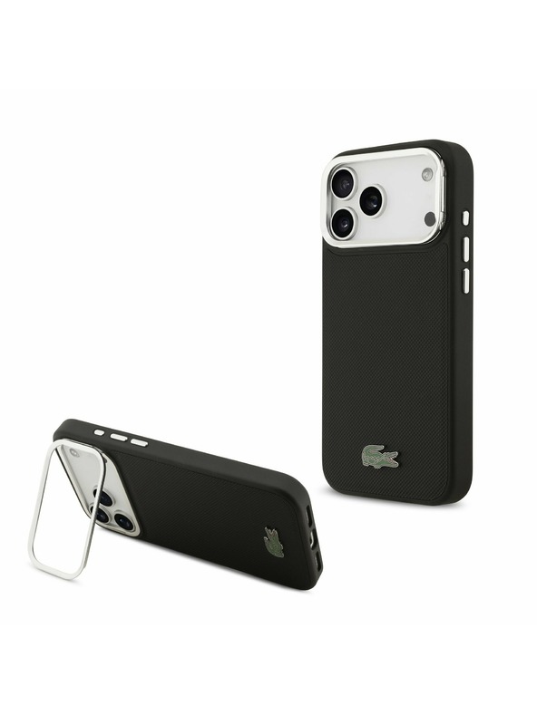 Lacoste Lacoste Iconic Petit Pique Camera Stand MagSafe Zadný Kryt pre iPhone 17 Pro Max Black