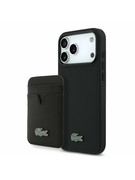Lacoste Lacoste Iconic Petit Pique MagSafe Zadný Kryt + Peňaženka pre iPhone 17 Pro Max Black