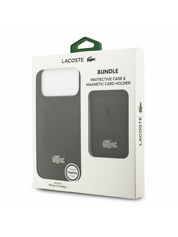 Lacoste Lacoste Iconic Petit Pique MagSafe Zadný Kryt + Peňaženka pre iPhone 17 Pro Max Black