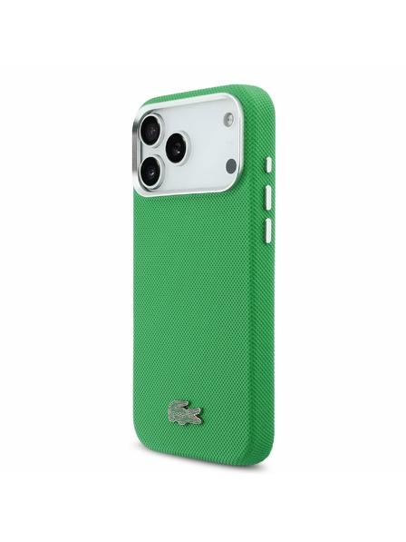 Lacoste Lacoste PVC Iconic Petit Pique Metal Logo MagSafe Zadný Kryt pre iPhone 17 Pro Max Green