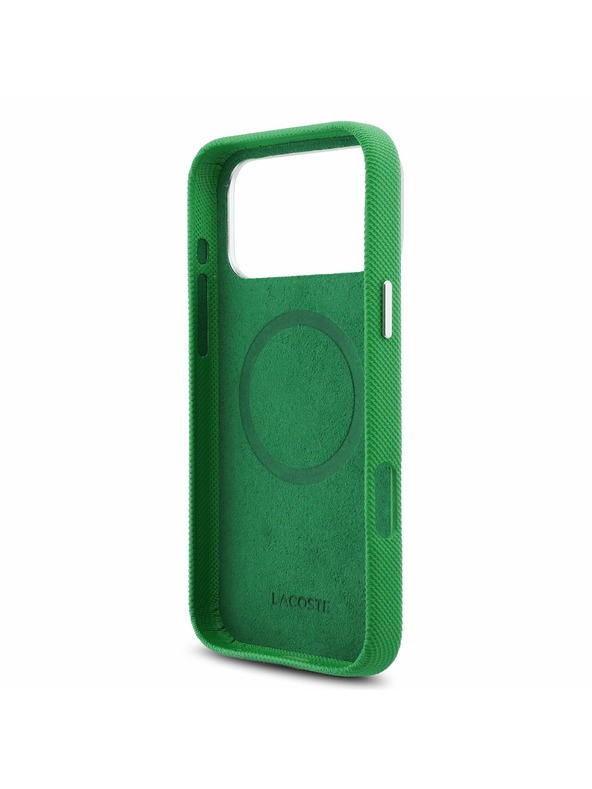 Lacoste Lacoste PVC Iconic Petit Pique Metal Logo MagSafe Zadný Kryt pre iPhone 17 Pro Max Green