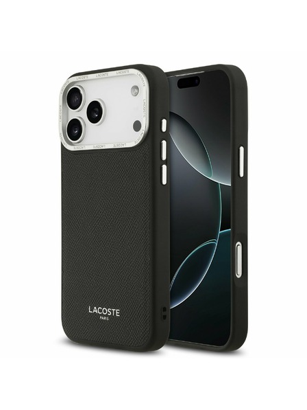Lacoste Lacoste PU Leather Champs Elysees MagSafe Zadný Kryt pre iPhone 17 Pro Max Black