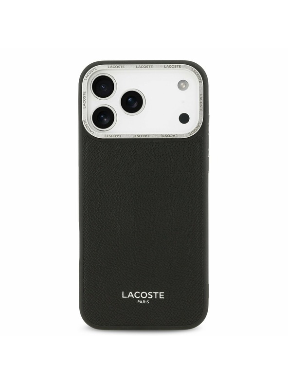 Lacoste Lacoste PU Leather Champs Elysees MagSafe Zadný Kryt pre iPhone 17 Pro Max Black