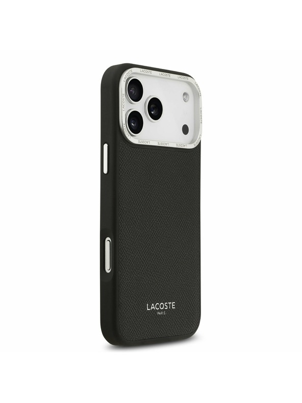 Lacoste Lacoste PU Leather Champs Elysees MagSafe Zadný Kryt pre iPhone 17 Pro Max Black