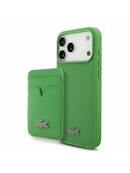 Lacoste Lacoste Iconic Petit Pique MagSafe Zadný Kryt + Peňaženka pre iPhone 17 Pro Max Green