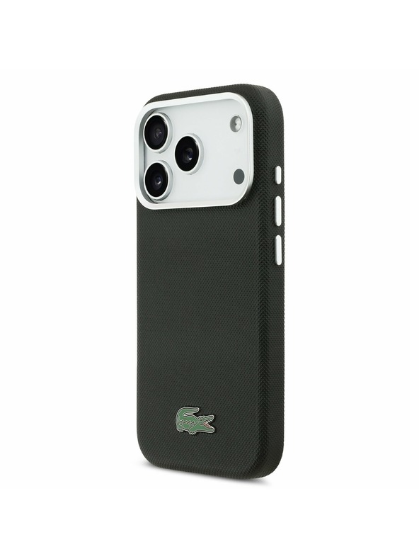 Lacoste Lacoste PVC Iconic Petit Pique Metal Logo MagSafe Zadný Kryt pre iPhone 17 Pro Max Black