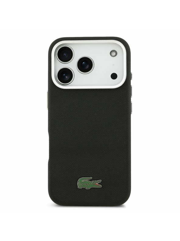Lacoste Lacoste PVC Iconic Petit Pique Metal Logo MagSafe Zadný Kryt pre iPhone 17 Pro Max Black