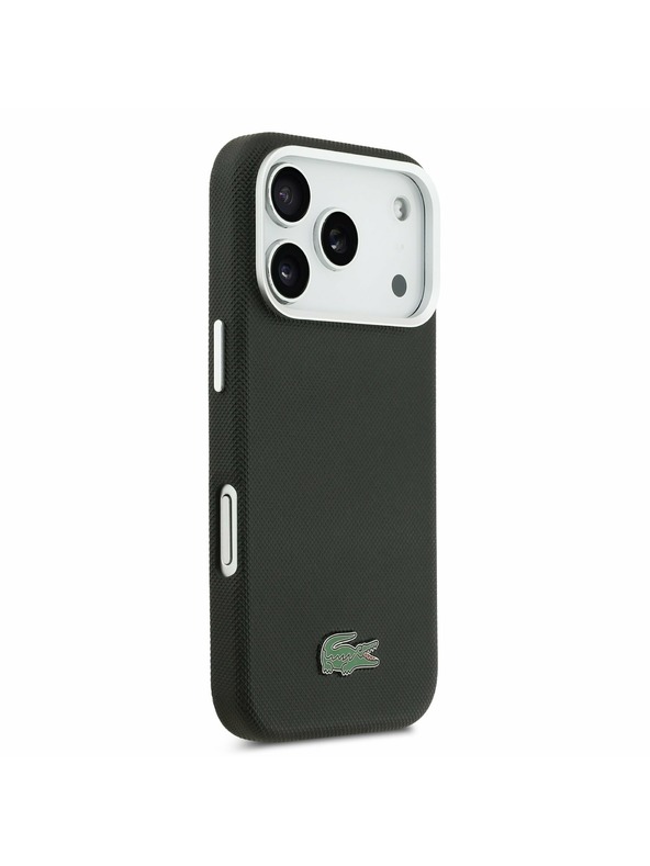 Lacoste Lacoste PVC Iconic Petit Pique Metal Logo MagSafe Zadný Kryt pre iPhone 17 Pro Max Black