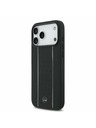 Mercedes Mercedes Leather Star Pattern and Stripes MagSafe Zadný Kryt pre iPhone 17 Pro Max Black/White