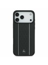Mercedes Mercedes Leather Star Pattern and Stripes MagSafe Zadný Kryt pre iPhone 17 Pro Max Black/White