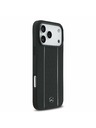 Mercedes Mercedes Leather Star Pattern and Stripes MagSafe Zadný Kryt pre iPhone 17 Pro Max Black/White
