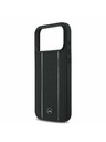 Mercedes Mercedes Leather Star Pattern and Stripes MagSafe Zadný Kryt pre iPhone 17 Pro Max Black/White