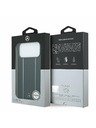 Mercedes Mercedes Leather Star Pattern and Stripes MagSafe Zadný Kryt pre iPhone 17 Pro Max Black/White