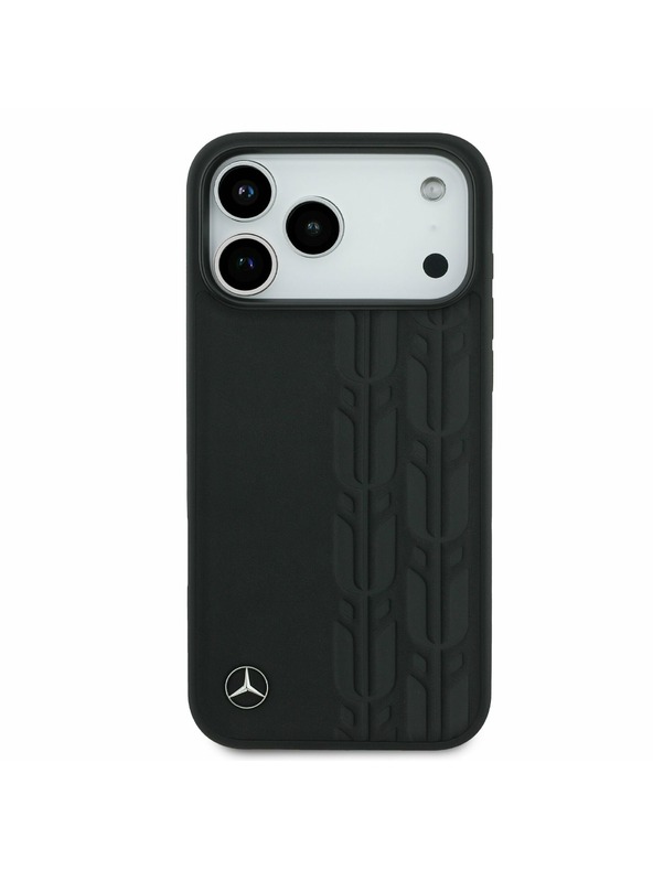 Mercedes Mercedes Leather Laurel Leaves MagSafe Zadný Kryt pre iPhone 17 Pro Max Black