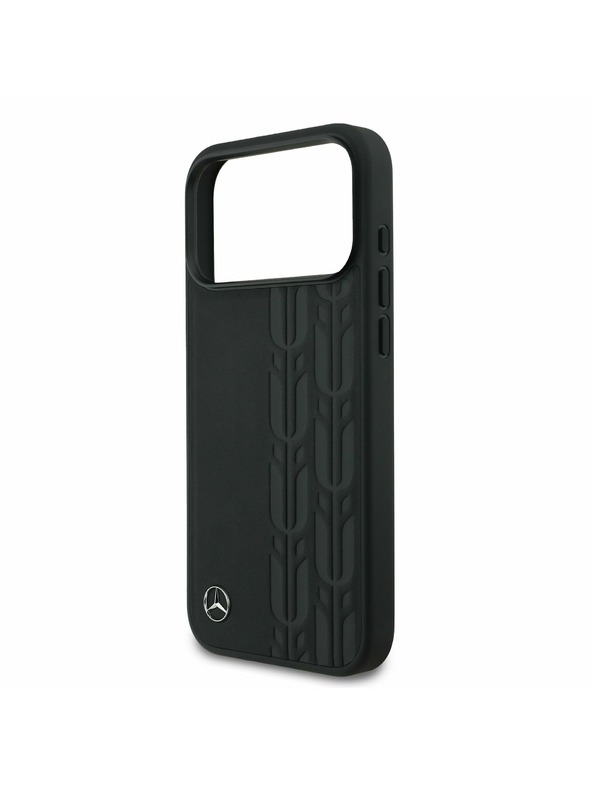 Mercedes Mercedes Leather Laurel Leaves MagSafe Zadný Kryt pre iPhone 17 Pro Max Black