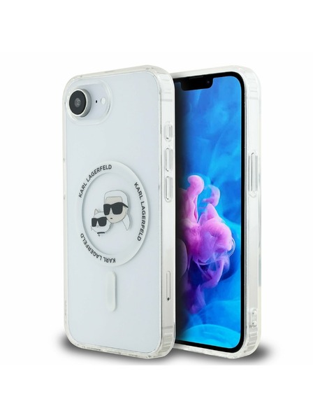 Karl Lagerfeld Karl Lagerfeld IML K&CH Heads Metal Frame MagSafe Zadný Kryt pre iPhone 16e/17e Transparent