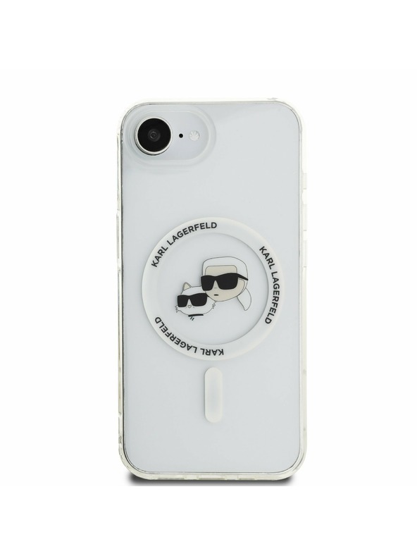 Karl Lagerfeld Karl Lagerfeld IML K&CH Heads Metal Frame MagSafe Zadný Kryt pre iPhone 16e/17e Transparent