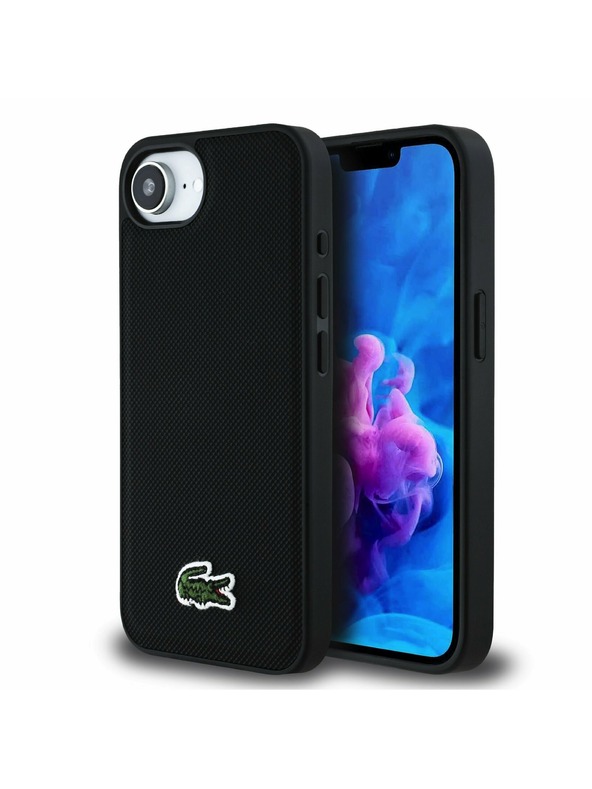 Lacoste Lacoste Iconic Petit Pique Woven Logo MagSafe Zadný Kryt pre iPhone 16e/17e Black