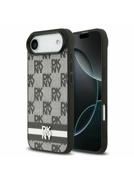 DKNY DKNY PU Leather Checkered Pattern and Stripe Zadný Kryt pre iPhone Air Black
