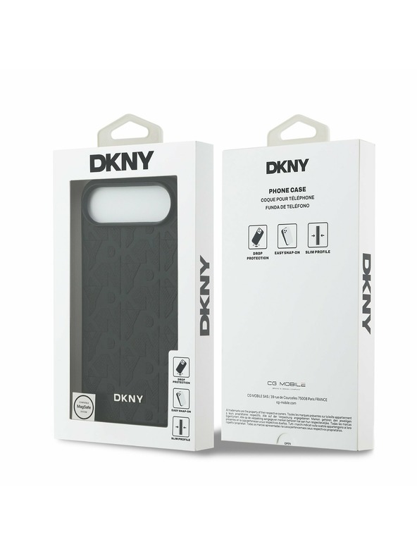 DKNY DKNY PU Leather Grid Pattern Magsafe Zadný Kryt pre iPhone Air Black
