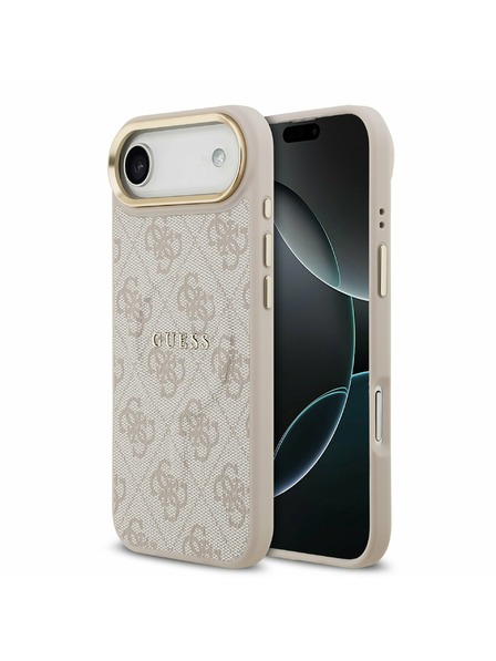 Guess Guess PU Leather 4G Gold Frame MagSafe Zadný Kryt pre iPhone Air Pink