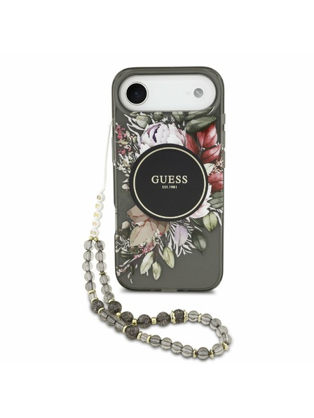 Guess Guess IML Flowers Strap MagSafe Zadný Kryt pre iPhone Air Black