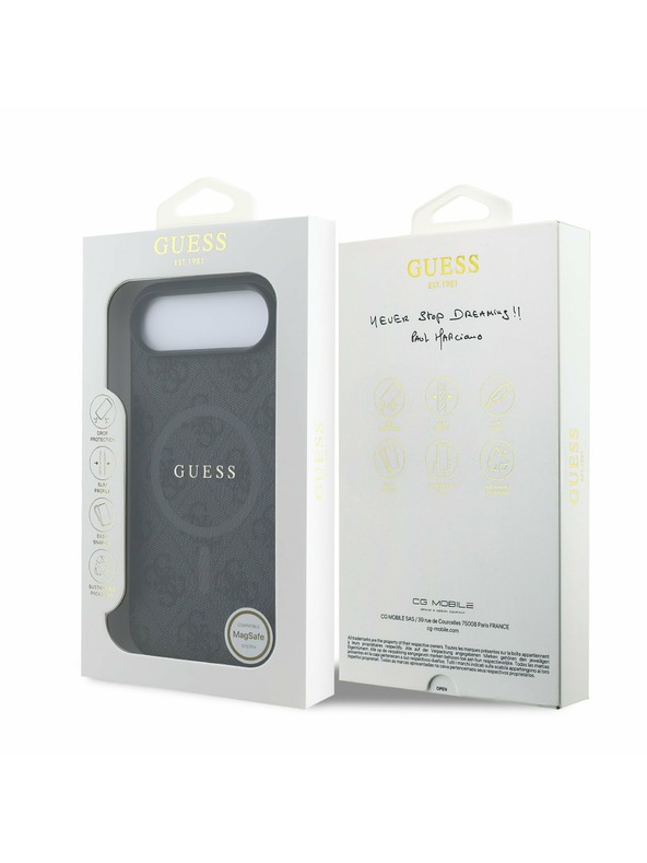 Guess Guess PU Leather 4G Colored Ring MagSafe Zadný Kryt pre iPhone Air Black