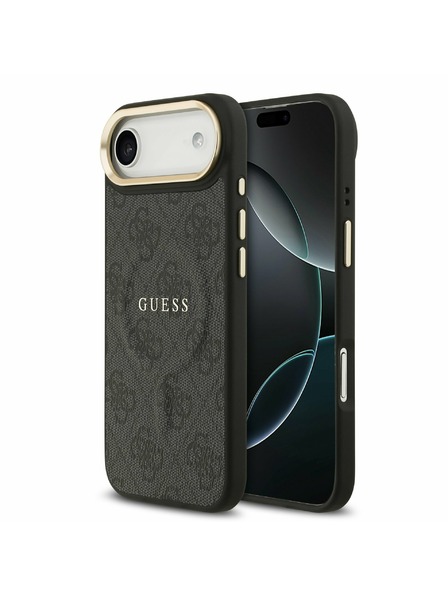 Guess Guess PU Leather 4G Gold Frame MagSafe Zadný Kryt pre iPhone Air Black