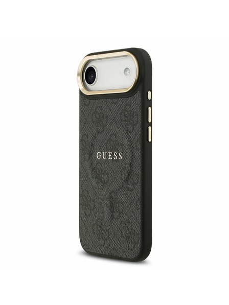 Guess Guess PU Leather 4G Gold Frame MagSafe Zadný Kryt pre iPhone Air Black