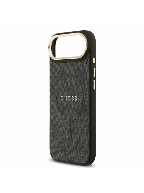 Guess Guess PU Leather 4G Gold Frame MagSafe Zadný Kryt pre iPhone Air Black