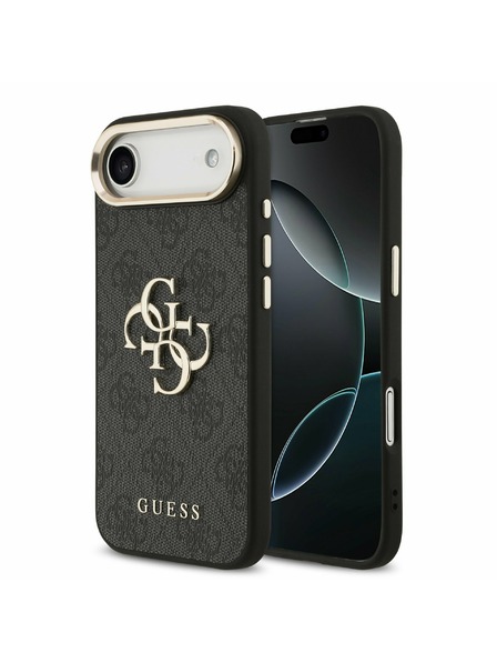Guess Guess PU Leather 4G Metal Logo Gold Frame Zadný Kryt pre iPhone Air Black