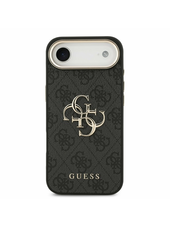 Guess Guess PU Leather 4G Metal Logo Gold Frame Zadný Kryt pre iPhone Air Black