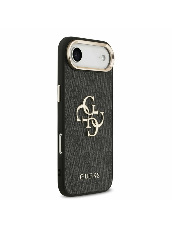 Guess Guess PU Leather 4G Metal Logo Gold Frame Zadný Kryt pre iPhone Air Black