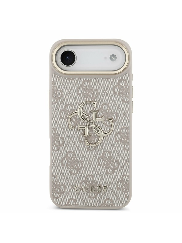 Guess Guess PU Leather 4G Metal Logo Gold Frame Zadný Kryt pre iPhone Air Pink