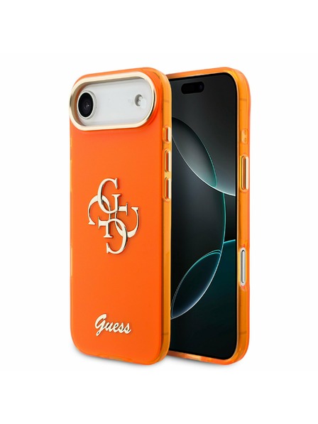 Guess Guess IML 4G Script Metal Logo Zadný Kryt pre iPhone Air Orange