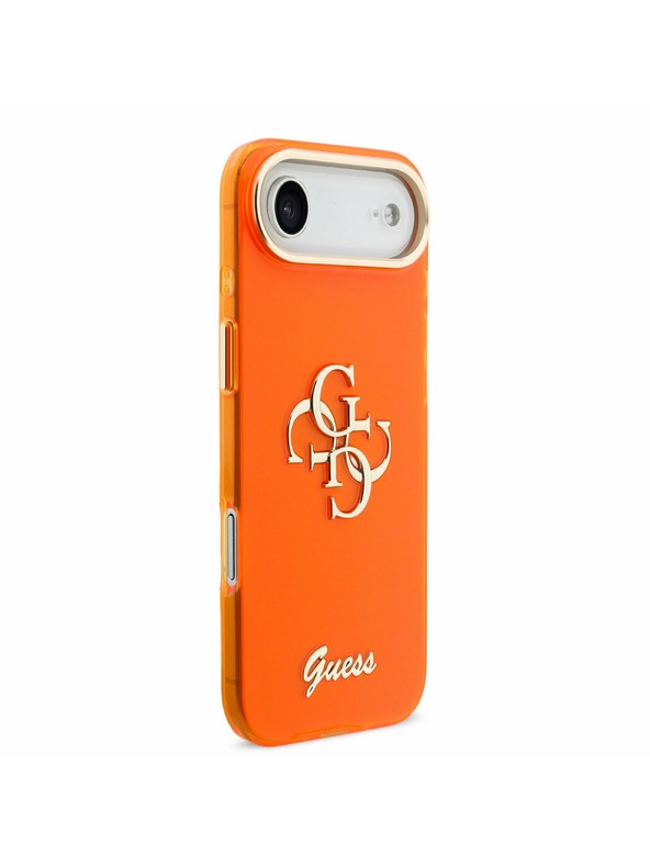 Guess Guess IML 4G Script Metal Logo Zadný Kryt pre iPhone Air Orange