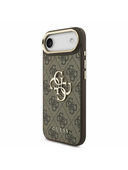 Guess Guess PU Leather 4G Metal Logo Gold Frame Zadný Kryt pre iPhone Air Brown