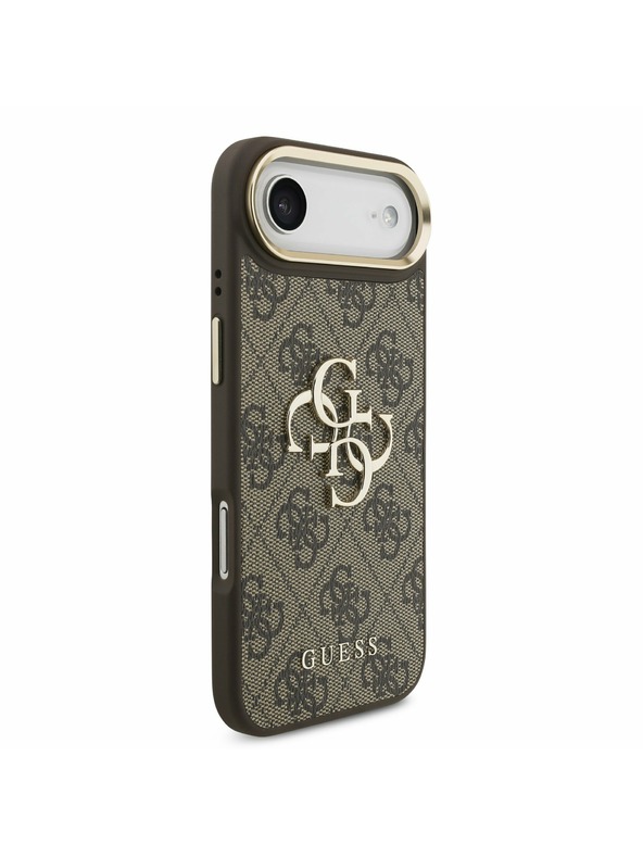 Guess Guess PU Leather 4G Metal Logo Gold Frame Zadný Kryt pre iPhone Air Brown