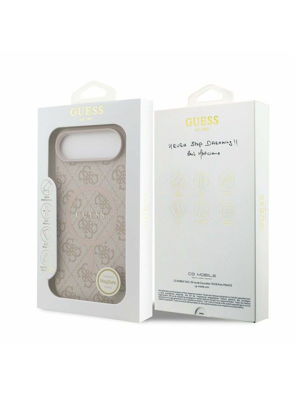 Guess Guess PU Leather 4G Colored Ring MagSafe Zadný Kryt pre iPhone Air Pink