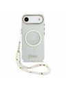 Guess Guess IML Glitter Script Popruh MagSafe Zadný Kryt pre iPhone Air Transparent