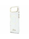 Guess Guess IML Glitter Script Popruh MagSafe Zadný Kryt pre iPhone Air Transparent